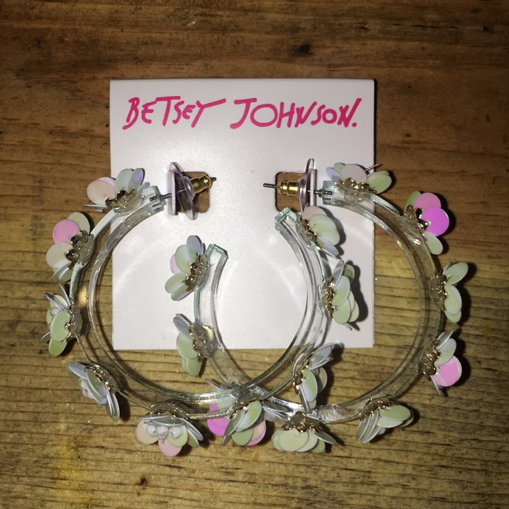 Betsey Johnson | women's studded flower hoops